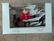 Wondershop 4.25" Yuletide Yore 3pk Christmas 2025 Featherly Friends Birds Decor