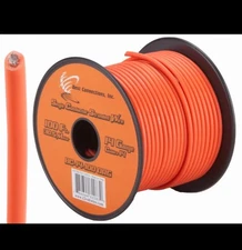 14 GA 100 FT Roll Orange Stranded Spool of CCA Primary Power Ground Wire Cable