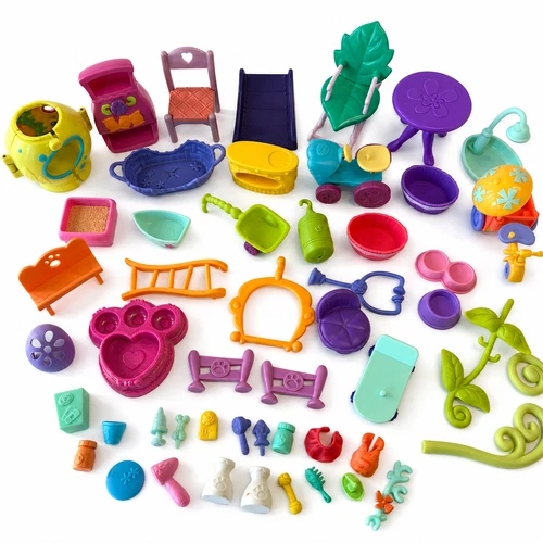 Littlest Pet Shop LPS 50 Pc Accessory Lot Furniture Playset Hasbro Vintage Toys