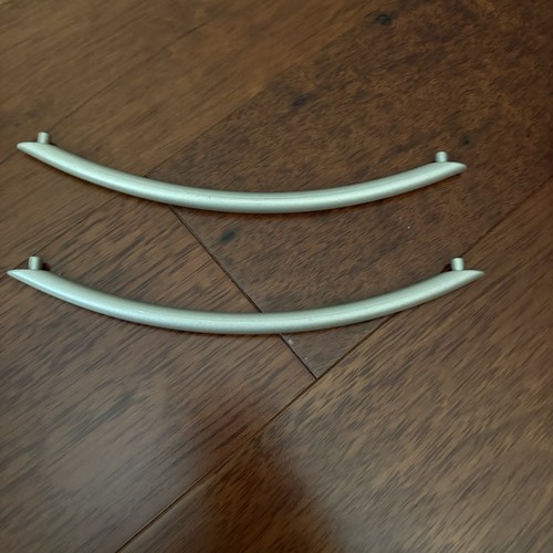 Vintage Brushed Nickel Cabinet Drawer Pulls Handles Curved 8.5” Long Retro