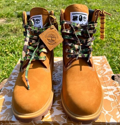 Authentic Timberland × BAPE x Undefeated 6- Inch Boots (Wheat