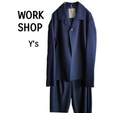 USED WORKSHOP LONG-SLEEVE JACKET, SUMMER NAVY Y'S YOHJI YAMAMOTO VERYGOOD