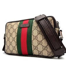 GUCCI Shoulder Bag Camera Shelly Line GG Supreme Logo Plate CrossBody 408606