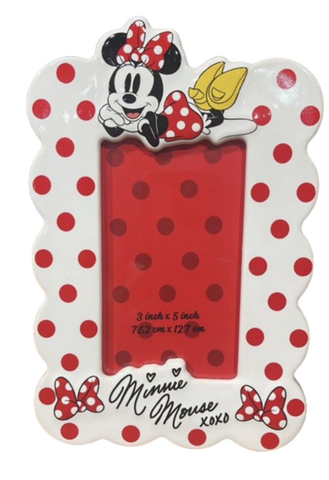 Disney Parks Minnie Mouse XOXO White Red Dots Photo Frame New With