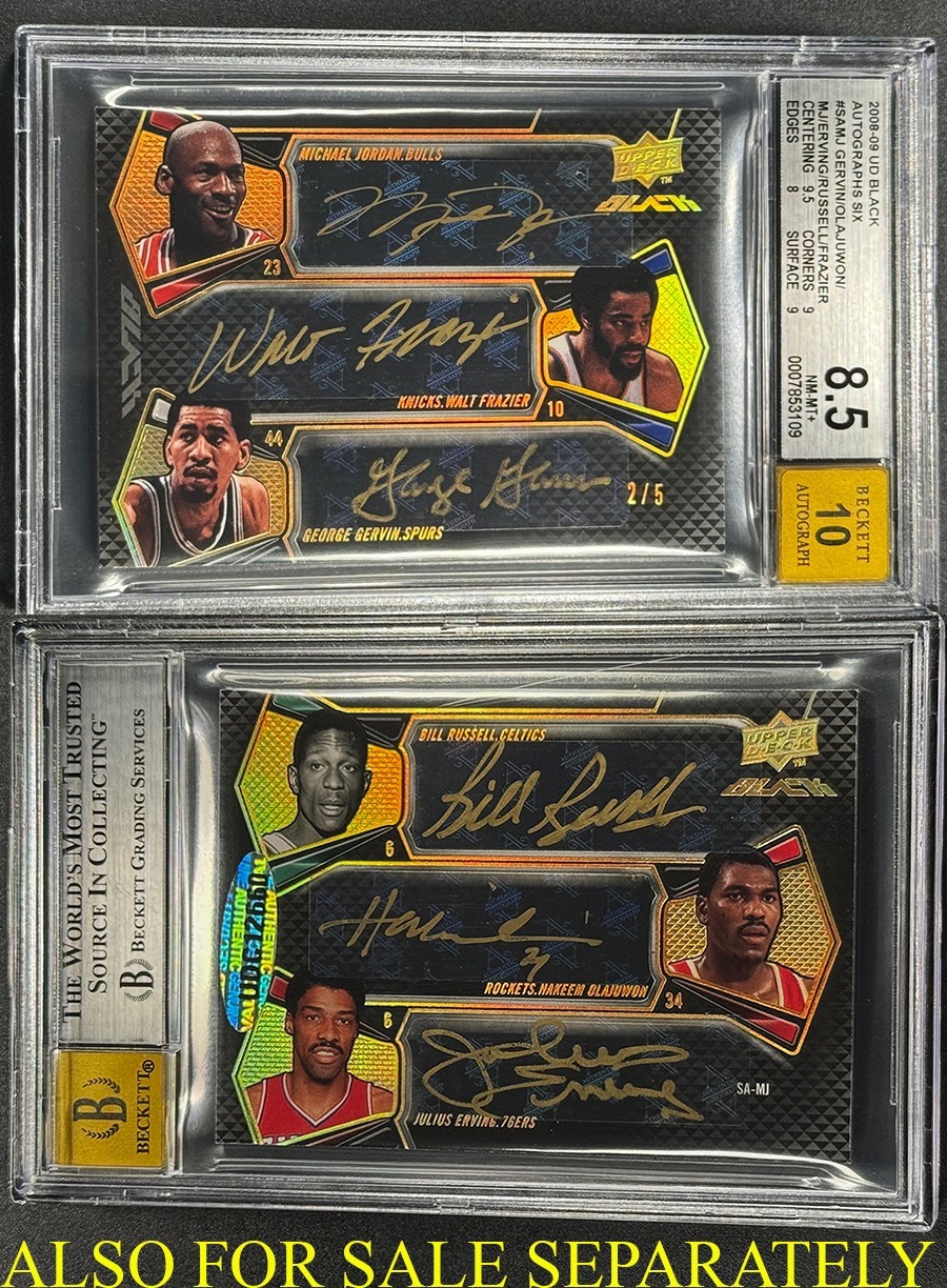 MICHAEL JORDAN 2006 UPPER DECK ULTIMATE COLLECTION GAME JERSEY AUTO /75 PSA 8 MJ view 10
