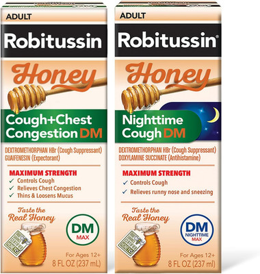 Honey DM Max Cough plus Chest Congestion and  Maximum Strength Honey Nighttime C
