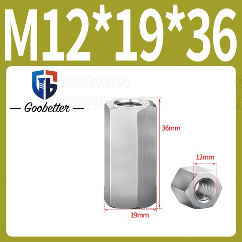 M3-M24 304 Stainless Steel Hexagon Hex Long Connector Joint Tubular Coupling Nut - Picture 66 of 87