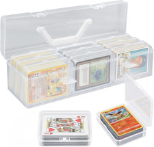 Trading Card Storage Box with 9 Individual Card Cases, Large Capacity Card Organ
