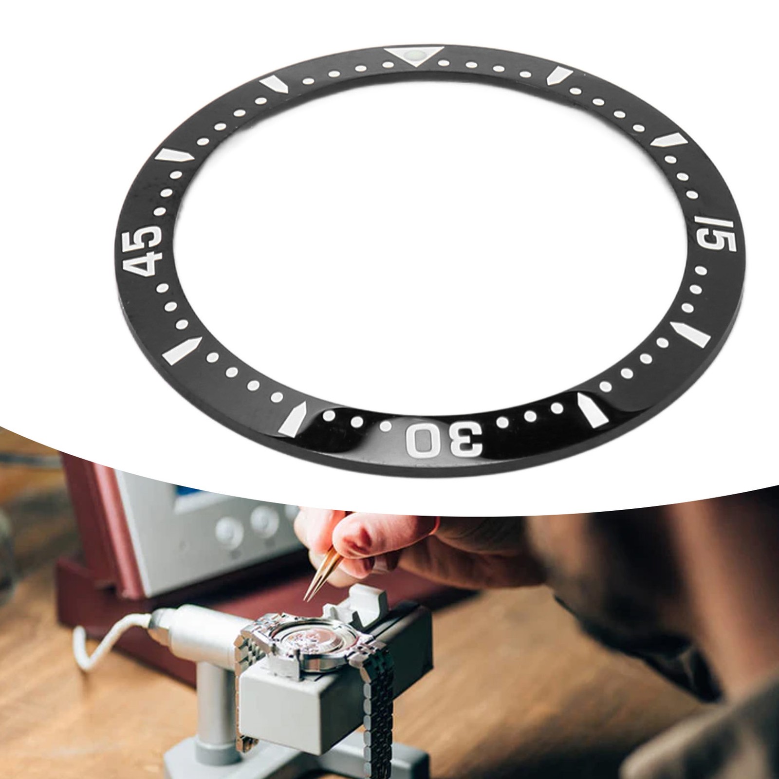 Ceramic Watch Bezel Ring Professional 38.6mm Watch Bezel Insert Replacement Part