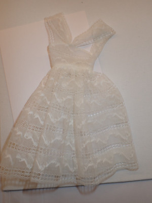 Vintage Barbie Doll Orange Blossom White Lace Dress Overlay VERY NICE
