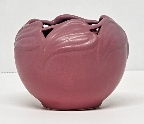 VTG Van Briggle Pottery 4.5" Philodendron Leaf Vase Art Nouveau Colorado Springs