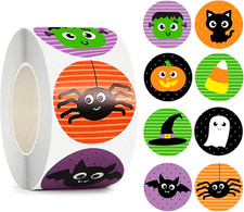 BAINFE 500PCS Halloween Stickers for Kids, Stickers for Treat Bags, Halloween Ba