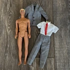 Vtg Ken Barbie Doll ‘68 Malaysia 12" Blonde Hair Blue Eyes ‘90s Houndstooth Suit
