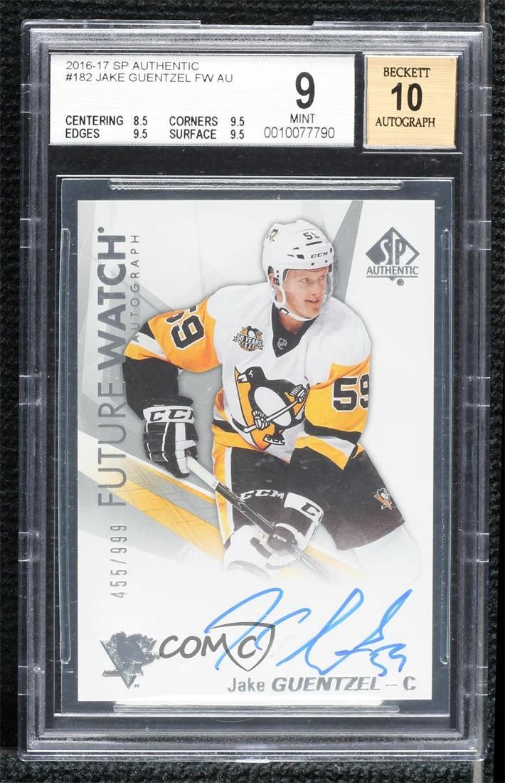 2016 SP Authentic Future Watch 455/999 Jake Guentzel #182 BGS 9 MINT Auto 1ir8