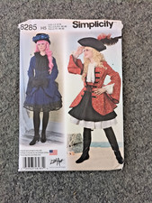 Simplicity Pattern 8285 Size 6-14 Costume Cosplay 1700s Pirate Steampunk Uncut