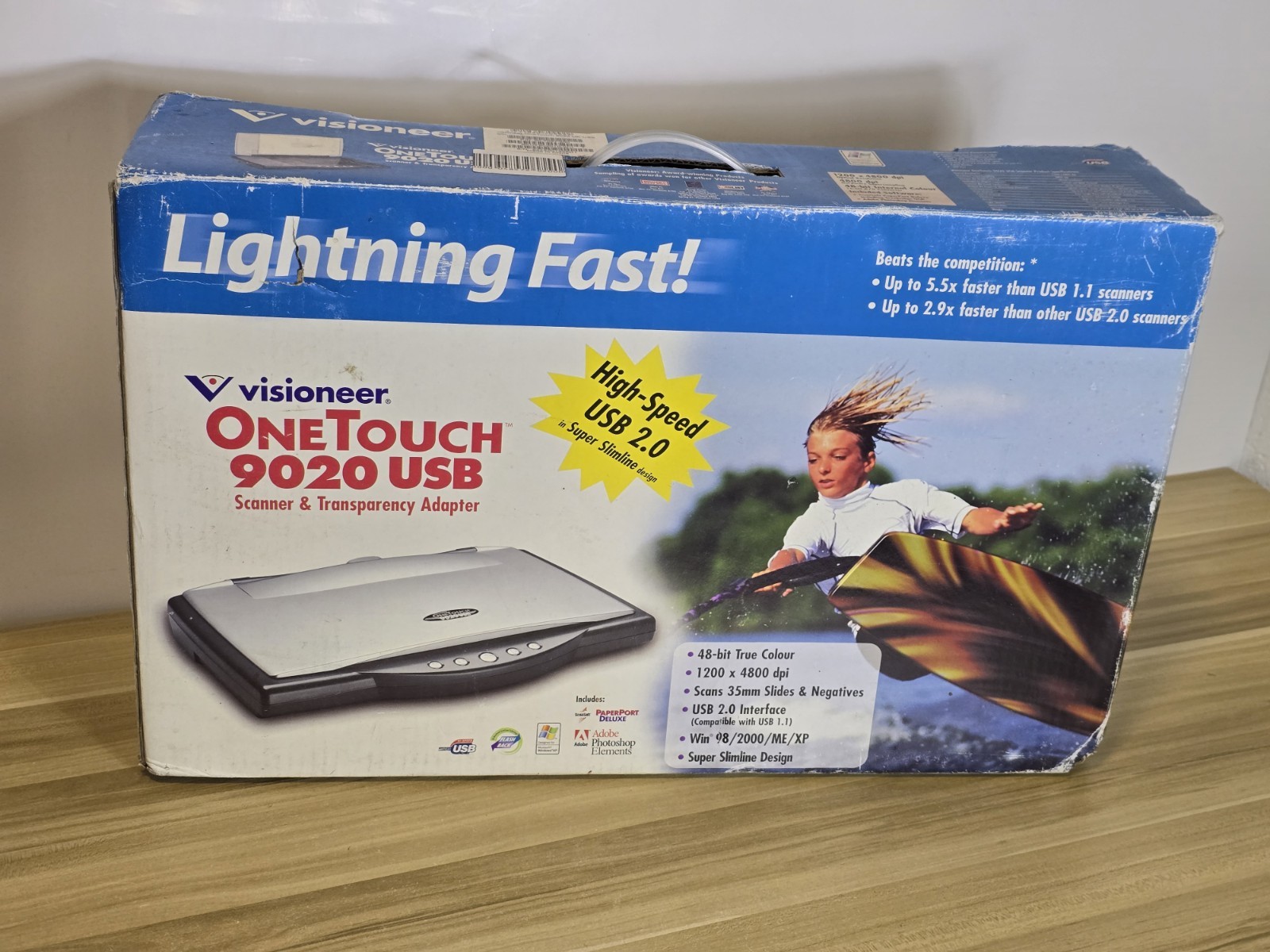 Visioneer OneTouch Flatbed Scanner & Transparency Adapter 9020 USB 2.0 High Res