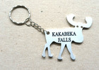 Vintage Kakabeka Falls Ontario Canada Moose Keychain Keyring — photo 1