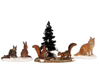 Lemax 12516 - WOODLAND ANIMALS, SET OF 4 Weihnachtsdorf Winterdorf