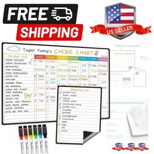 Magnetic Dry Erase Chore Chart - 14.5"x11" Chore Chart for Kids, Teens and Ad...