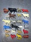 Large Lot Of Vintage Plastic Rubber Farm Animals Safari Zoo Dogs Marx Playset