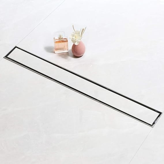 SaniteModar 90 cm Linear Shower Drain, 2-in-1 Tile Insert Panel Shower Drain wit