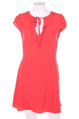 MANGO Mini Dress Volants Frills M coral