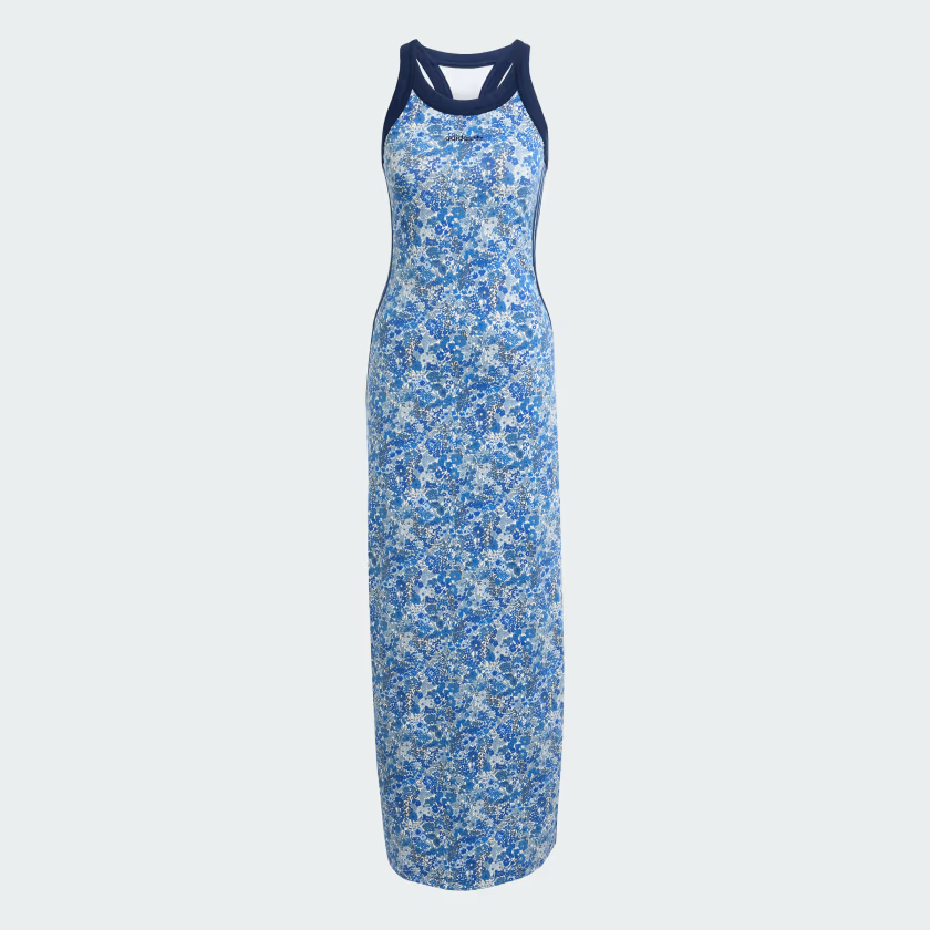 レア adidas FLORAL ENGRAVING LONG DRESS Adidas Originals Women's Sz. S FLORAL ENGRAVING LONG DRESS