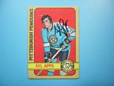 1972/73 O-PEE-CHEE NHL HOCKEY CARD #115 SYL APPS JR. GD AUTO AUTOGRAPH 72/73 OPC