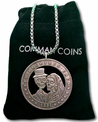 Hobo Cut Coin Necklace Married Man Wife Love Wedding Skull Goth Jewelry ...