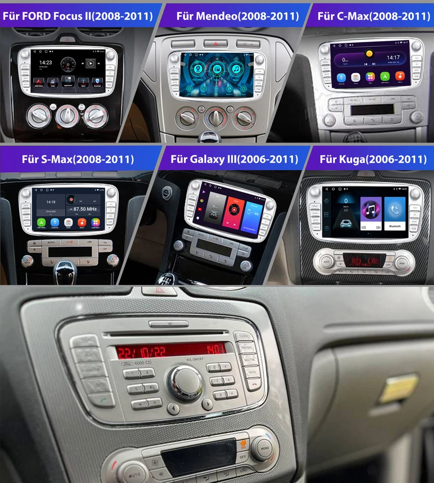 7" Für Ford Focus MK3 12-18 Android 13 Apple CarPlay Autoradio GPS NAVi RDS BT - Bild 4 von 4