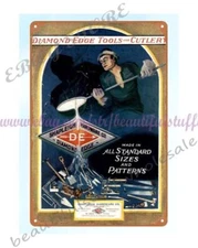 1929 Shapleigh Hardware Diamond Edge tools cutlery Blacksmith metal tin sign