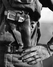 WW2 WWII Photo US Soldier with Colt 1911 .45 ACP Sweetheart Grips World War Two