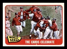 1965 Topps Baseball #139 World Series Summary (The Cards Celebrate) NM/MT *f1