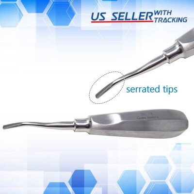 German Root Elevator 77R Dental Instruments (Serrated) Light Handle Stainless