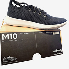 Allbirds Men's Size 10 Tree Runner Jet Black/White Sole-NEW Unisex W11 