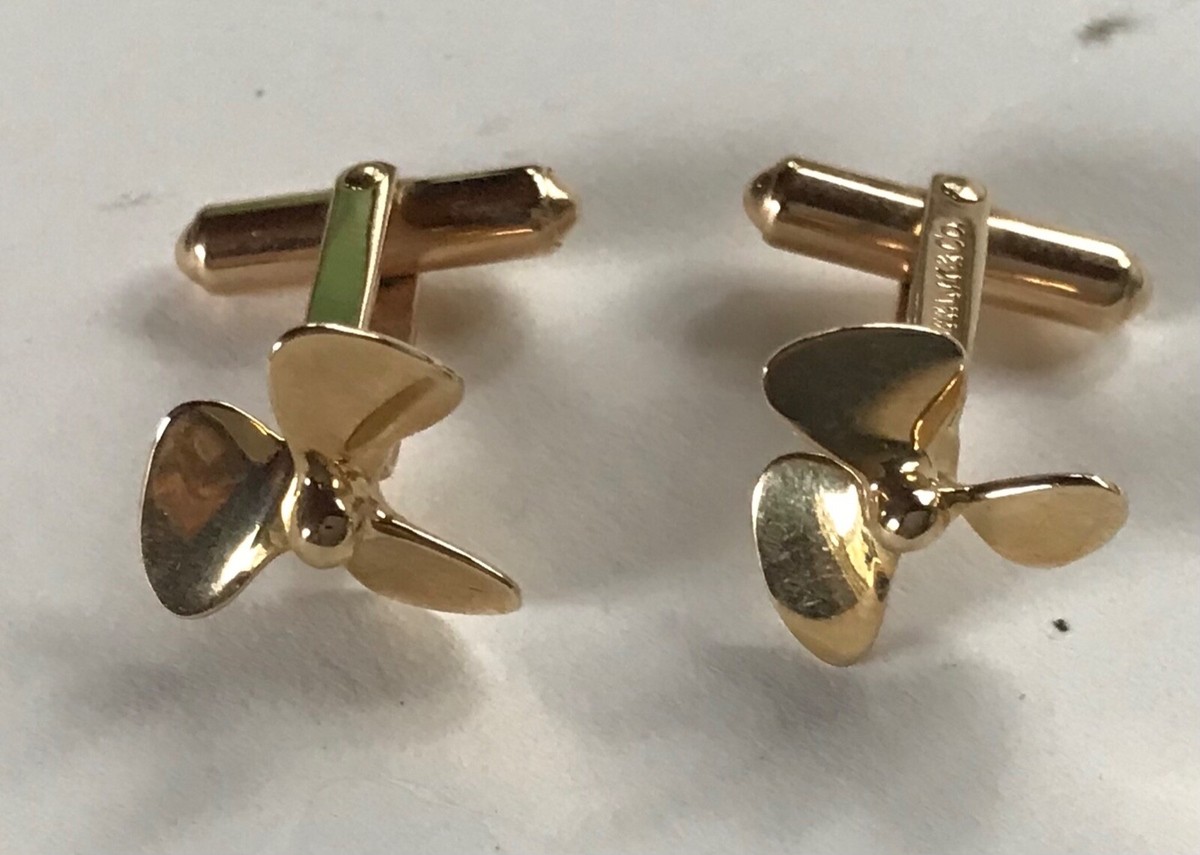 Tiffany & Co. SS Propeller カフリンクス TIFFANY &CO 14 K GOLD PROPELLER CUFFLINKS | eBay