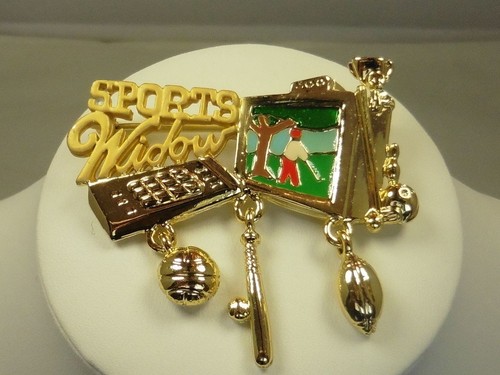 vintage signed danecraft sports widow pin / brooch