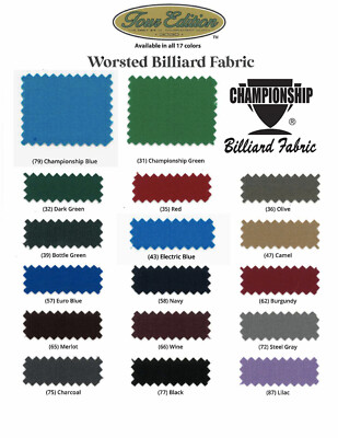 Championship Worsted PRE-CUT Tour Edition 3030 Pool Table Felt Cloth - 17 Colors