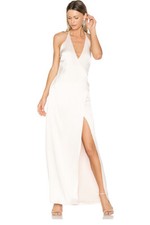 NWT HALSTON HERITAGE V-neck gown slip dress Sz 10 primrose pink open back $475