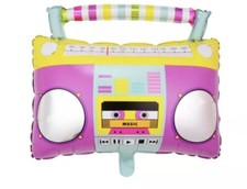 1980s 80s BOOMBOX RADIO Foil Balloon Mylar Lot Of 2 New Birthday Party