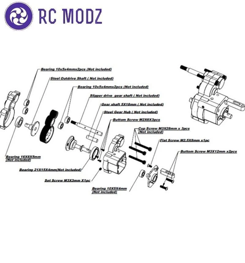 Hot Racing WRA3801 Axial Wraith Aluminium Getriebegehäuse - Bild 2 von 4