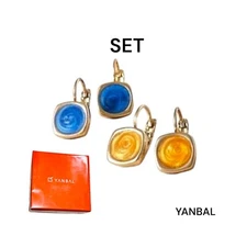 Aretes colgantes  En Oro Brillante 24k Bañado Yanbal