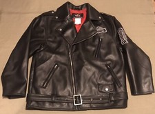 Womens Orange County Choppers Medium-Weight Faux Leather Motorcycle Jacket Med