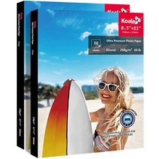 Koala Premium Photo Paper Glossy 8.5x11 100 Sheets Heavy Weight Waterproof 66lb