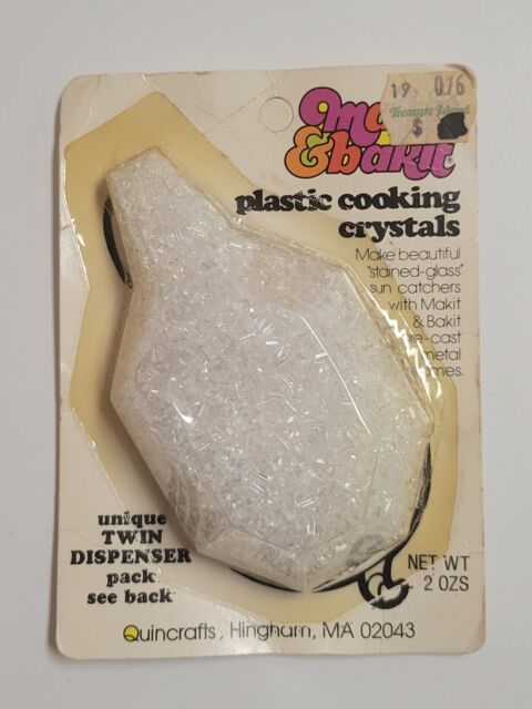 Vintage Makit & Bakit Plastic Cooking Baking Crystals WHITE 2 ozs SEALED NOS