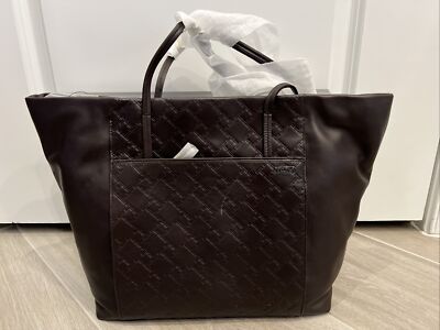 Tumi Dark Brown Leather Ticon Q-Tote Travel Luggage Carry on
