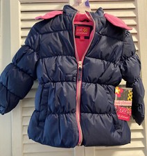 Girls Pink Platinum Blue winter Puffer Jacket. Size 4. NWT
