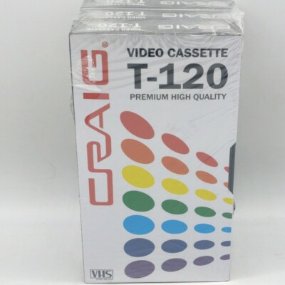 3 Pk VHS Craig T-120 Blank Premium High Quality VHS Video Tapes New Sealed