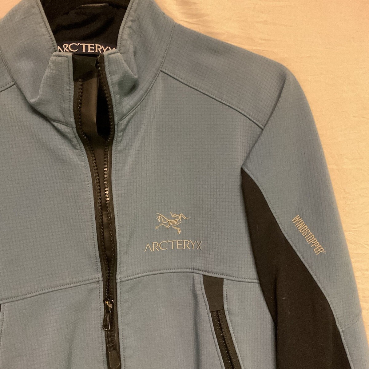 ウェア Arcteryx Windstopper Cycling Jacket arc'teryx mens jacket Small Blue Wind stopper Zipper Warm | eBay