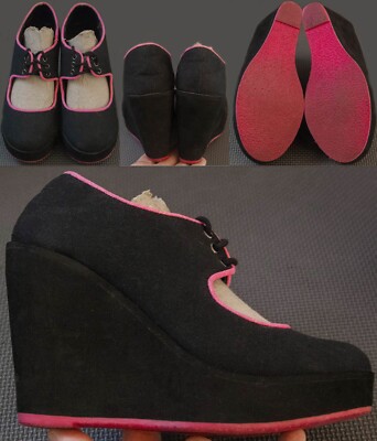 Volatile Kicks Fabric Platform Women s Size 6, Black & Pink
